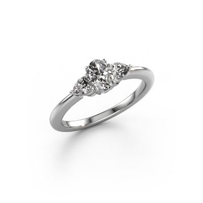 Engagement ring Chanou OVL 585 white gold diamond 0.82 crt