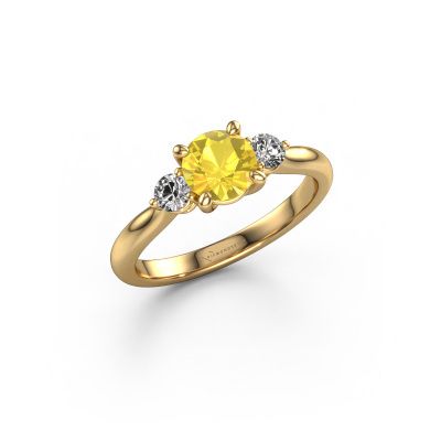 Verlobungsring Lieselot RND 585 Gold Gelb Saphir 6.5 mm