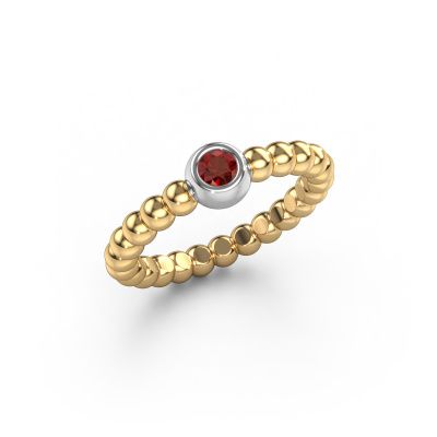 Stackable ring Dini 585 gold garnet 3 mm