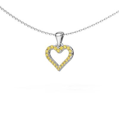 Pendant Heart 7 950 platinum yellow sapphire 1 mm