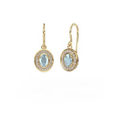 Drop earrings Layne 1 585 gold aquamarine 6.5x4.5 mm