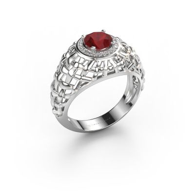 Pinky ring Jens 585 white gold ruby 6.5 mm