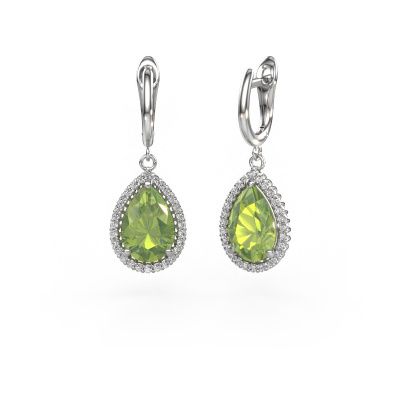 Drop earrings Tilly per 3 950 platinum peridot 12x8 mm