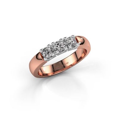 Ring Rianne 3 585 rosé goud zirkonia 3.4 mm