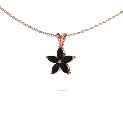 Pendant Sylvana 585 rose gold black diamond 0.168 crt