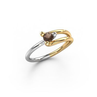 Ring Roosmarijn 585 gold smokey quartz 3.7 mm