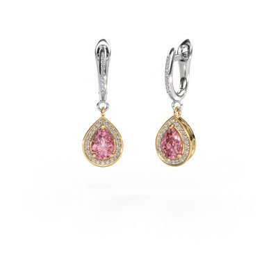 Drop earrings Ginger 2 585 gold pink lab grown diamond 7x5 mm