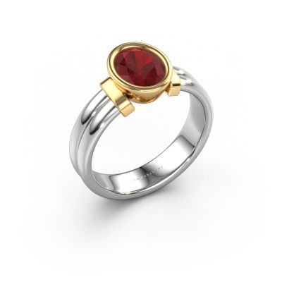 Ring Gerda 585 white gold ruby 8x6 mm