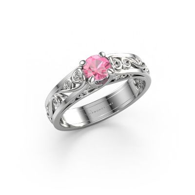 Ring Quinty 585 white gold pink sapphire 4.7 mm