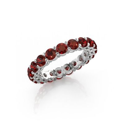 Stackable ring Michelle full 3.4 585 white gold garnet 3.4 mm