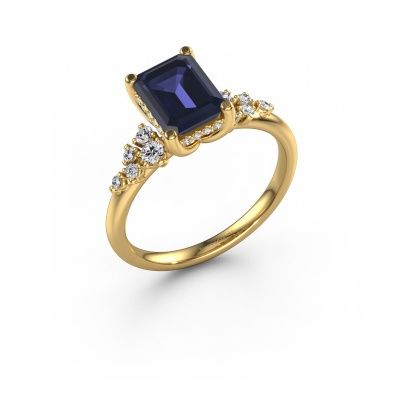 Engagement ring Emma EME 585 gold sapphire 8x6 mm