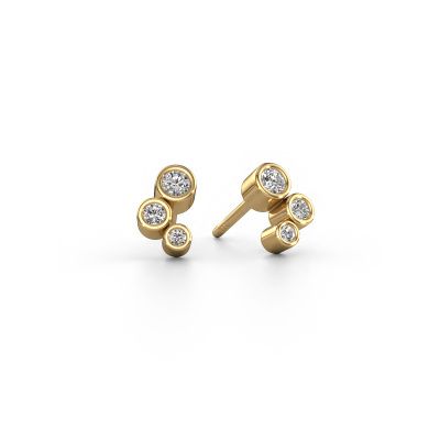Clous d'oreilles Marlys 585 or jaune diamant 0.21 crt