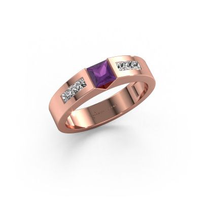 Verlobungsring Arlena 2 585 Roségold Amethyst 4 mm
