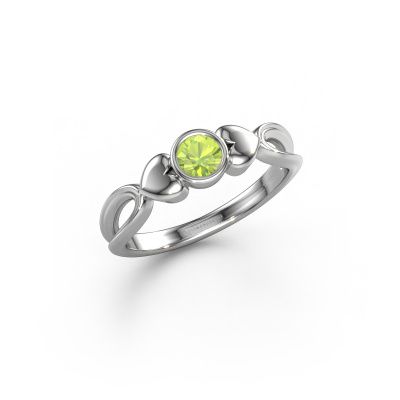 Ring Lorrine 950 platinum peridot 4 mm