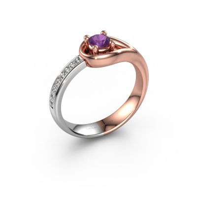 Ring Zara 585 rose gold amethyst 4 mm