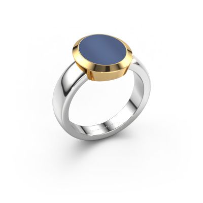 Signet ring Oscar 3 585 white gold blue sardonyx 12x10 mm