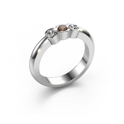 Ring Lotte 3 950 platinum smokey quartz 3 mm
