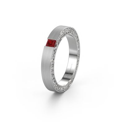 Wedding ring WH2140L14B 585 white gold ruby ±3,5x2 mm