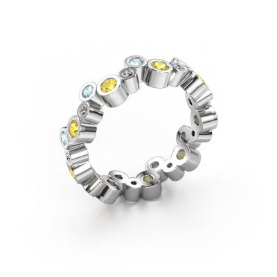 Ring Tessa 585 white gold yellow sapphire 2.5 mm