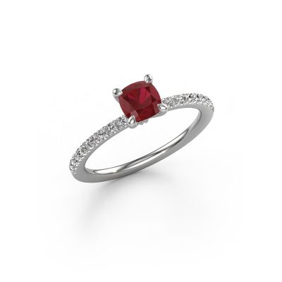Engagement ring Crystal CUS 2 950 platinum ruby 5 mm