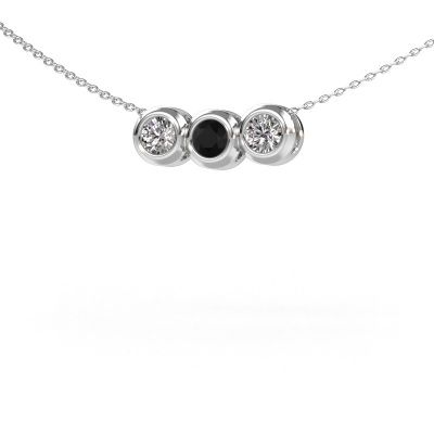 Collier Kim 3 585 or blanc diamant noir 0.80 crt