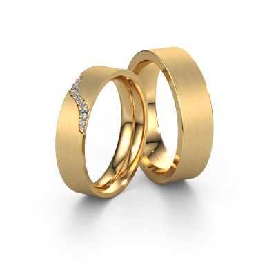 Eheringe set WH2100LM46BM ±6x2 mm 14 Karat Weißgold Diamant 0.003 crt