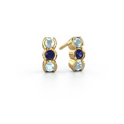 Boucles d'oreilles Lotte 585 or jaune aigue-marine 3 mm