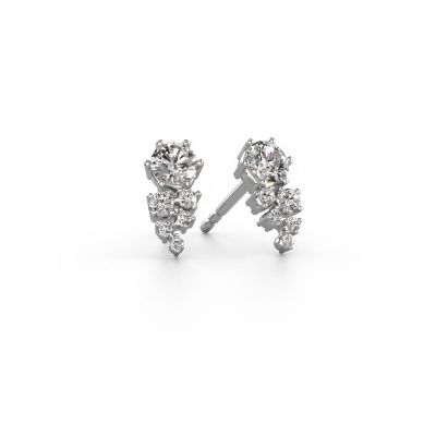 Boucles d'oreilles Royce 585 or blanc diamant 0.25 crt