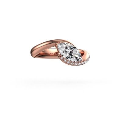 Engagement ring Aida MRQ side 585 rose gold diamond 1.113 crt
