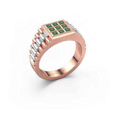 Men's ring Chavez 585 rose gold emerald 2 mm