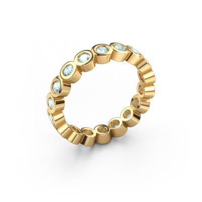 Stackable ring Edwina 2 585 gold aquamarine 2.5 mm