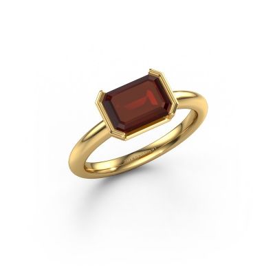 Verlovingsring Tayler EME 585 goud granaat 8x6 mm