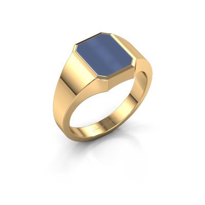 Signet ring Glenn 1 585 gold blue sardonyx 10x8 mm