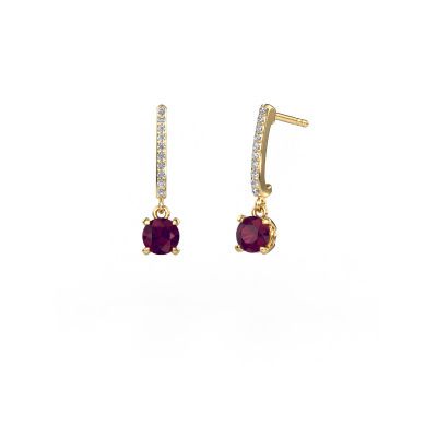 Pendants d'oreilles Tanja 1 585 or jaune rhodolite 5 mm