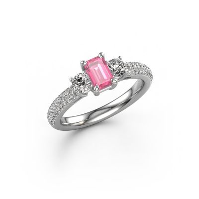 Verlobungsring Marielle EME 950 Platin Pink Saphir 6x4 mm