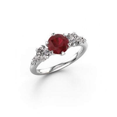 Engagement ring Aniek RND 950 platinum ruby 6.5 mm