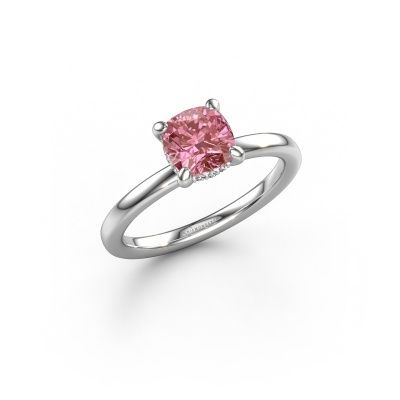 Engagement ring Simone CUS 2 950 platinum pink lab grown diamond 6 mm
