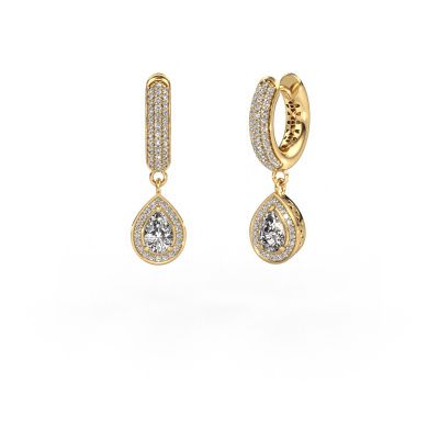 Drop earrings Barbar 2 585 gold zirconia 6x4 mm