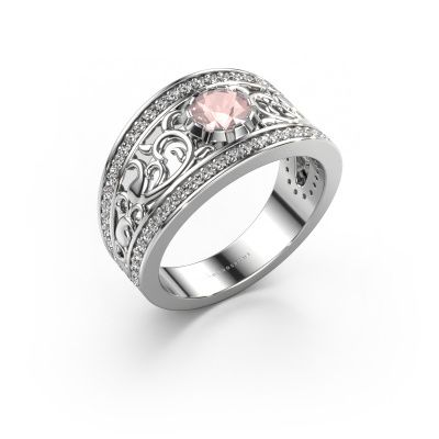 Ring Marilee 585 white gold morganite champagne 5 mm