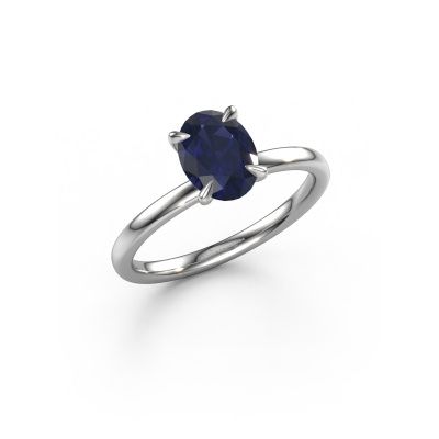 Engagement ring Crystal OVL 1 950 platinum sapphire 8x6 mm