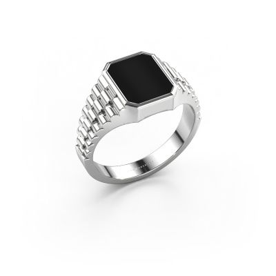 Signet ring Brent 1 950 platinum onyx 10x8 mm