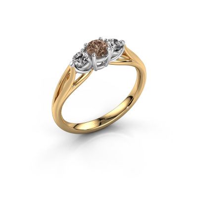 Verlovingsring Amie RND 585 goud bruine diamant 0.50 crt