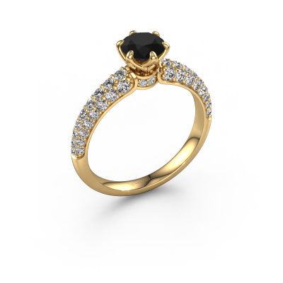 Bague de fiançailles Meryl 585 or jaune diamant noir 0.84 crt