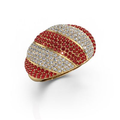 Ring Arleen 2 585 gold ruby 1 mm