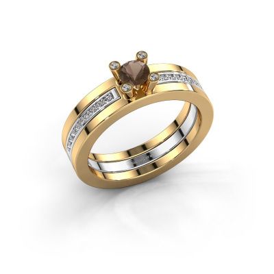 Ring Alisha 585 goud rookkwarts 4 mm