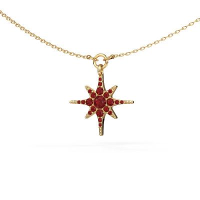 Necklace Star 585 gold ruby 3 mm