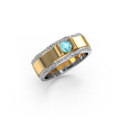 Men's ring Danillo 585 gold blue topaz 4.2 mm