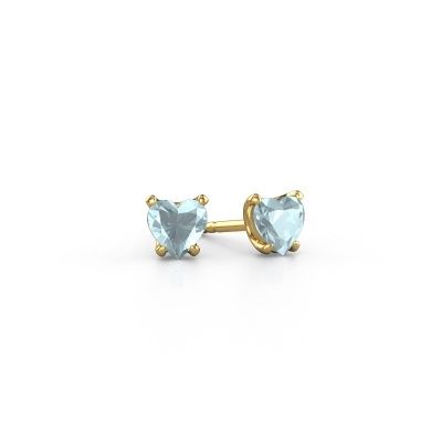 Earrings Sam Heart 585 gold aquamarine 5 mm