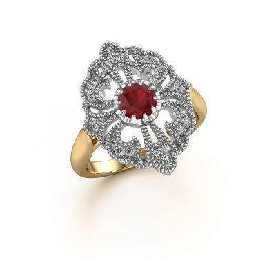Engagement ring Naida 585 gold ruby 5 mm