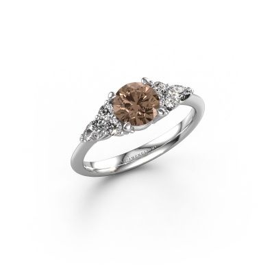Engagement ring Melani RND 950 platinum brown diamond 1.340 crt